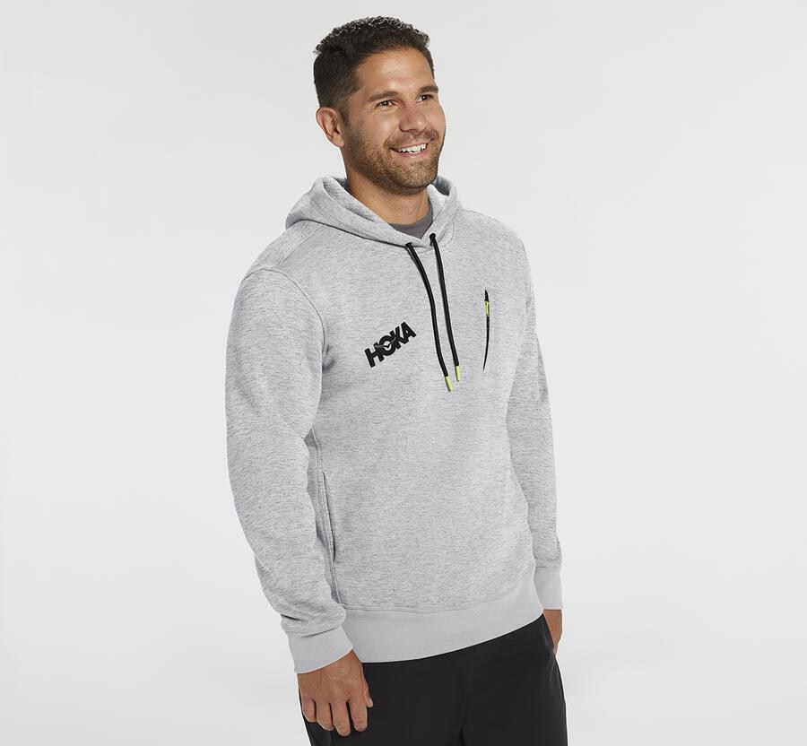 Hoodie Mens - Hoka One One Performance - Grey - OGTFHKM-86